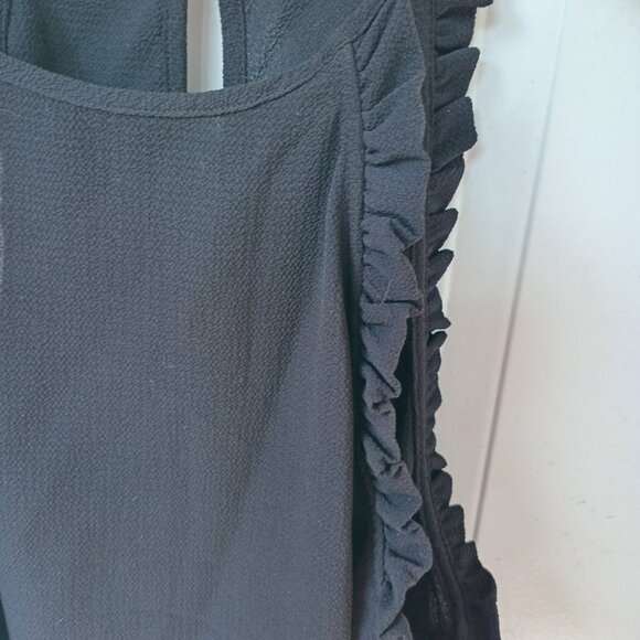 Candies Black Ruffled Spaghetti strap top Size Small - Picture 5 of 12